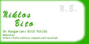 miklos bito business card