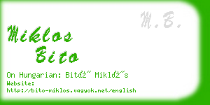 miklos bito business card